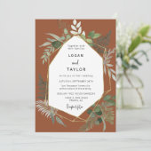 Terracotta Botanische Groen Goud QR Code Foto Kaart (Staand voorkant)