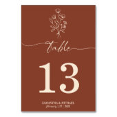 Terracotta Botanische Handtekening Floral Seat Kaart (Achterkant)