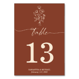 Terracotta Botanische Handtekening Floral Seat Kaart