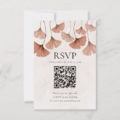 Terracotta Botanische Herfst QR Code RSVP Kaartje (Voorkant)