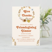 terracotta botanische herfst tonen Friendsgiving Kaart (Staand voorkant)