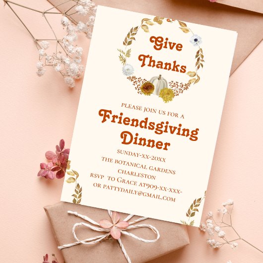terracotta botanische herfst tonen Friendsgiving Kaart