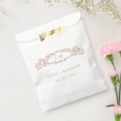 Terracotta botanische kam monogram bruiloft bedankzakje (Gezegeld)