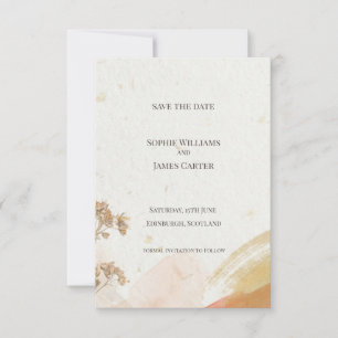 Terracotta Botanische Save the Date Kaart