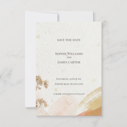 Terracotta Botanische Save the Date Kaart (Voorkant)
