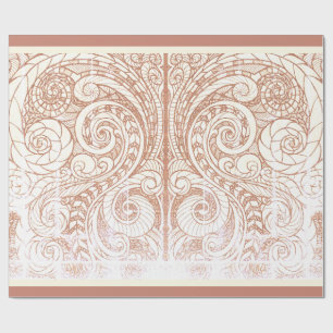 Terracotta botanische swirl cadeaupapier
