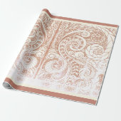 Terracotta botanische swirl cadeaupapier (Uitgerold)