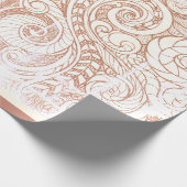 Terracotta botanische swirl cadeaupapier (Hoek)