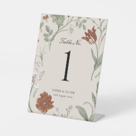 Terracotta Botanische Tafelnummers Reclamebord Met Voetstuk