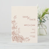 Terracotta Botanische Tuintje Bruiloft Save The Date (Staand voorkant)