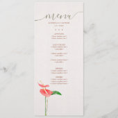 Terracotta Botanische Waterverf Laceleaf Wedding Menu (Voorkant)