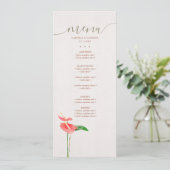 Terracotta Botanische Waterverf Laceleaf Wedding Menu (Staand voorkant)