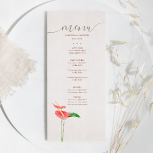 Terracotta Botanische Waterverf Laceleaf Wedding Menu