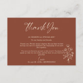 Terracotta Bouquet Herfst Boho Botanical Dank u we Informatiekaartje (Voorkant)