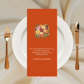 Terracotta Bourgogne Gele Bloemen Huwelijk Menu