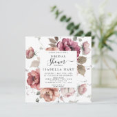 Terracotta Bourgogne Herfst Boho Floral Vrijgezell Kaart (Staand voorkant)