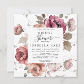 Terracotta Bourgogne Herfst Boho Floral Vrijgezell Kaart (Voorkant)