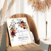 Terracotta Bourgondië Floral Vrijgezellenfeest Wel Poster