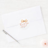 Terracotta Bow Favors Thank You  Ronde Sticker (Envelop)