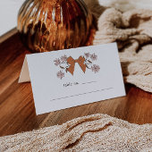 Terracotta Bow Floral Trouwtafel Nummer Plaatskaartje