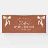Terracotta Bow gepersonaliseerd welkom Vrijgezelle Spandoek (Horizontaal)