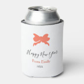 Terracotta bow happy new year name year boho retro blikjeskoeler (Blikje Voorkant)