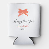 Terracotta bow happy new year name year boho retro blikjeskoeler (Voorkant)