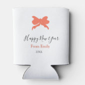 Terracotta bow happy new year name year boho retro blikjeskoeler (Achterkant)