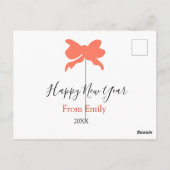Terracotta bow happy new year name year boho retro briefkaart (Achterkant)