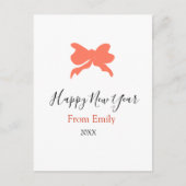 Terracotta bow happy new year name year boho retro briefkaart (Voorkant)
