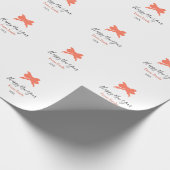 Terracotta bow happy new year name year boho retro cadeaupapier (Hoek)