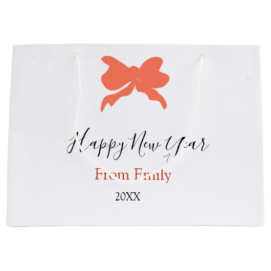 Terracotta bow happy new year name year boho retro groot cadeauzakje (Voorkant)