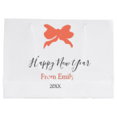 Terracotta bow happy new year name year boho retro groot cadeauzakje (Achterkant)
