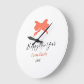 Terracotta bow happy new year name year boho retro grote klok (Hoek)