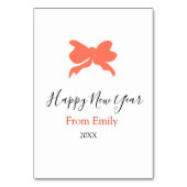 Terracotta bow happy new year name year boho retro kaart (Achterkant)