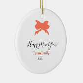 Terracotta bow happy new year name year boho retro keramisch ornament (Rechts)