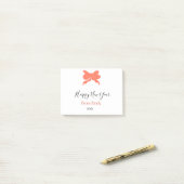 Terracotta bow happy new year name year boho retro post-it® notes (Op bureau)