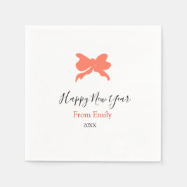 Terracotta bow happy new year name year boho retro servet