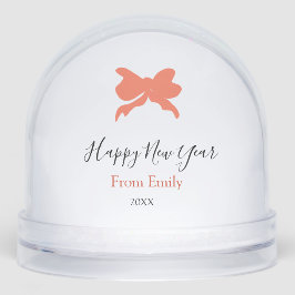 Terracotta bow happy new year name year boho retro sneeuwbol