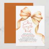 Terracotta Bow She's Tying the Knot Bridal Shower Kaart (Voorkant / Achterkant)