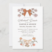 Terracotta Bows Blossom Wedding Repetitie Diner Kaart (Voorkant)