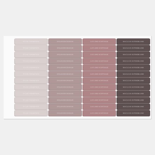 Terracotta Boys Typografie Waterdichte School Labels (Vel)