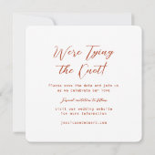 Terracotta brandt Sinaasappel minimaal Elegant Mod Save The Date (Achterkant)