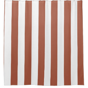 Terracotta brede cabana streep douchegordijn