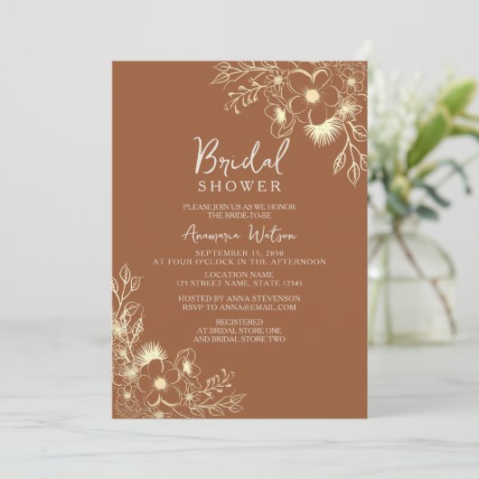 Terracotta Bridal Shower Kaart (Staand voorkant)