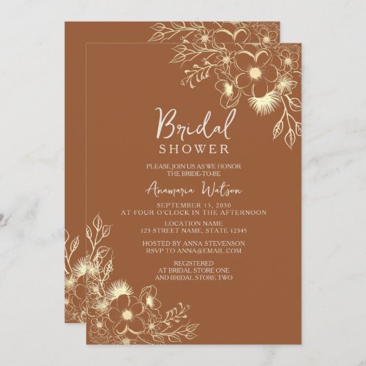 Terracotta Bridal Shower Kaart (Voorkant / Achterkant)
