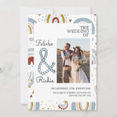 Terracotta Bright Boho Rainbows Bruiloft Save The Date (Voorkant)