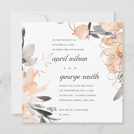 TERRACOTTA BROWN FLORAL WE HEBBEN DE KNOT KAART GE (Voorkant)