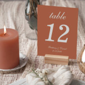 Terracotta Brown Simple Script Calligraphy Wedding Kaart