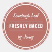 Terracotta Brown | vers gebakken door Ronde Sticker (Voorkant)